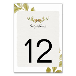 Tarjeta De Mesa Acuarelas rusas y hojas de roble |