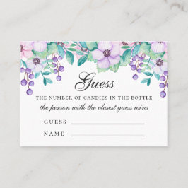 Tarjeta De Mesa Adivina cuántos caramelos. El juego de la ducha pa