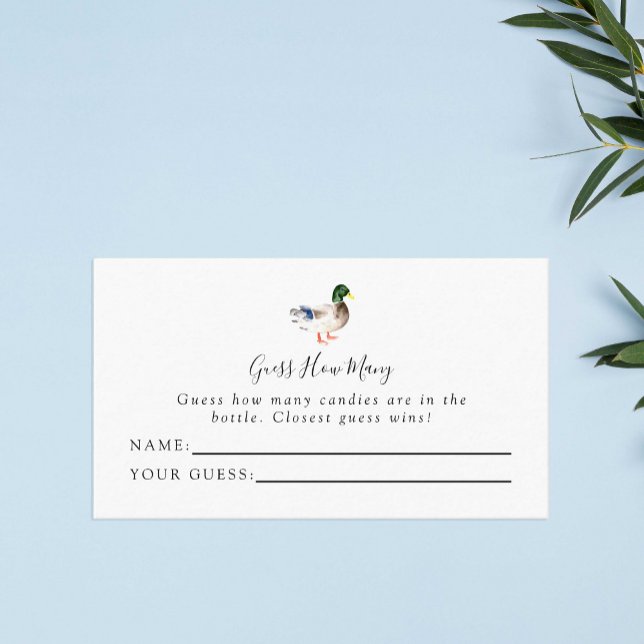 Tarjeta De Mesa Adivinen Cuántos Patos Baby Shower Simple Elegante (Subido por el creador)