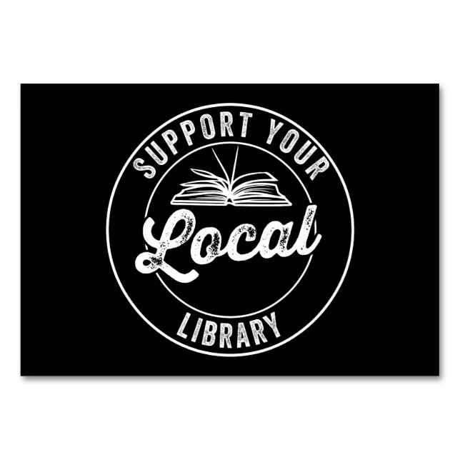 Tarjeta De Mesa Admite su imán de biblioteca local (Anverso)