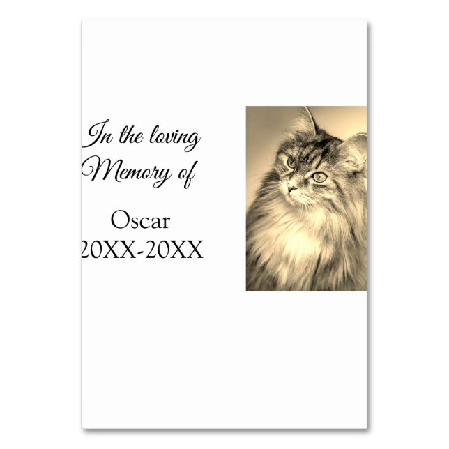 Tarjeta De Mesa adorable funeral de honor agregar foto de nombre m (Anverso)