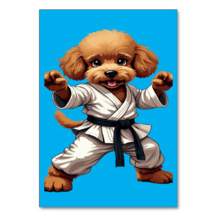 Tarjeta De Mesa Adorable Karate Cuppy Martial Arts Gi Ilustracion