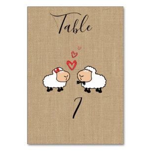 Tarjeta De Mesa Adorable lindo y gracioso personalizado oveja en e
