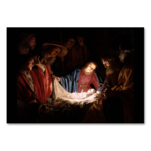 Tarjeta De Mesa Adoración de los pastores por Honthorst Arte