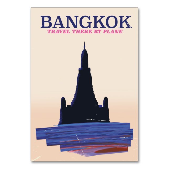 Tarjeta De Mesa Afiche de Bangkok Wat Poh Travel (Anverso)
