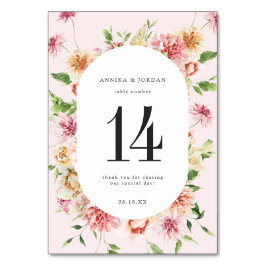 Tarjeta De Mesa Afterglow Garden Floral Wedding Table Number