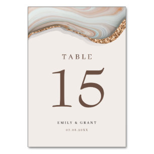 Tarjeta De Mesa Agate Stone Marble Table Number