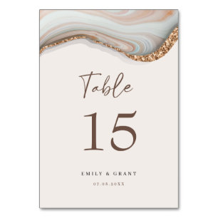 Tarjeta De Mesa Agate Stone Marble Table Number
