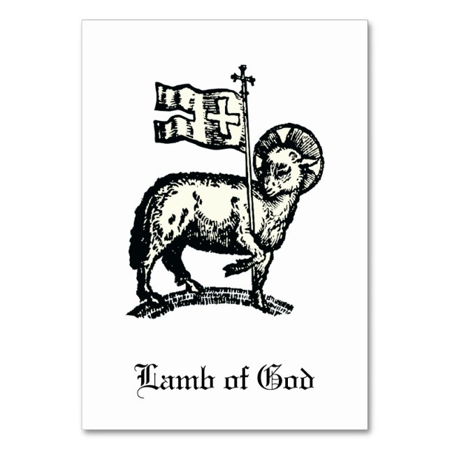 Tarjeta De Mesa Agnus Dei The Paschal Lamb of God Fine Art  (Anverso)
