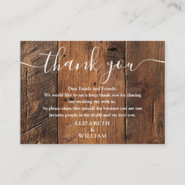 Tarjeta De Mesa Agradecimiento de Boda Boho de Madera Rústica de G