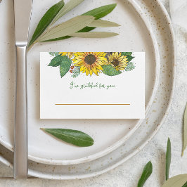 Tarjeta De Mesa Agradecimientos a los girasoles por ti acción de g