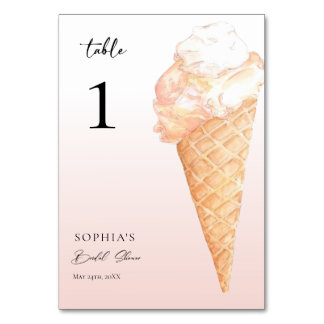 Tarjeta De Mesa Agua Hielo Crema Británica Ducha