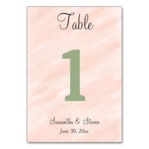 Tarjeta De Mesa Agua verde suave de Rubor Sage