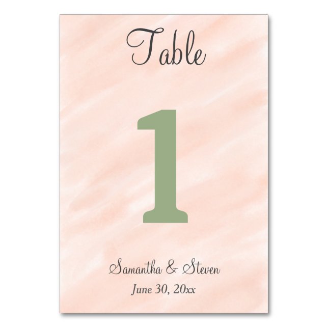 Tarjeta De Mesa Agua verde suave de Rubor Sage (Anverso)