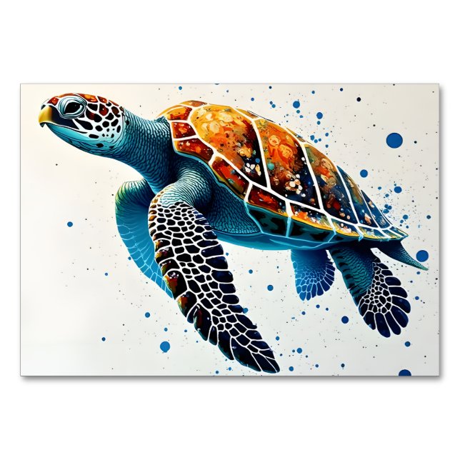 Tarjeta De Mesa Aguas tranquilas: Celebran tortugas marinas con el (Anverso)