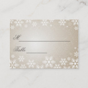 Tarjeta De Mesa Ajuste de nombres de casamiento de copos de nieve