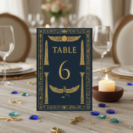Tarjeta De Mesa Ala de sol egipcio y alas de Isis – Editable