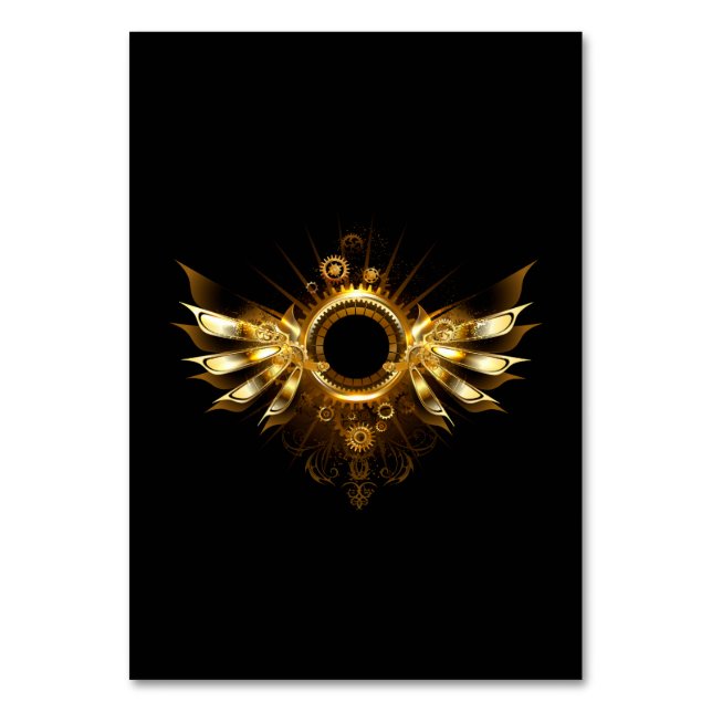 Tarjeta De Mesa alas de estilo steampunk (Anverso)