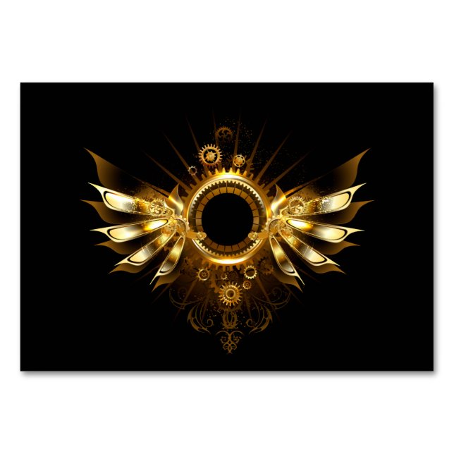 Tarjeta De Mesa Alas de steampunk (Anverso)