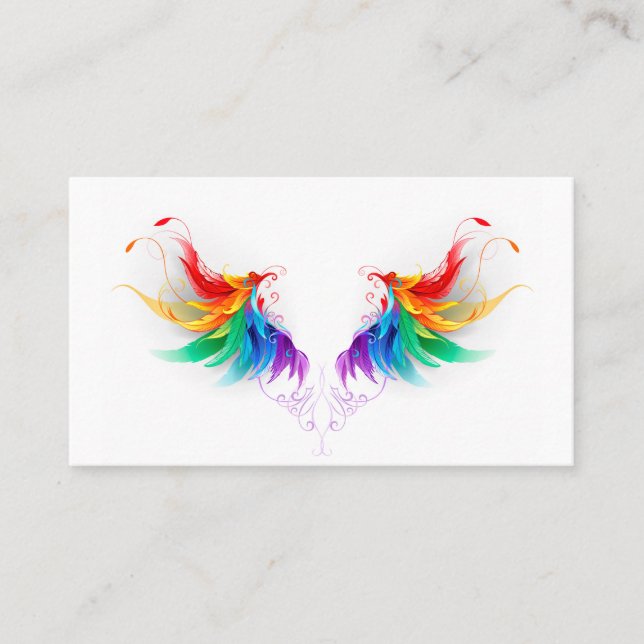 Tarjeta De Mesa Alas del arco iris fluidas (Anverso)