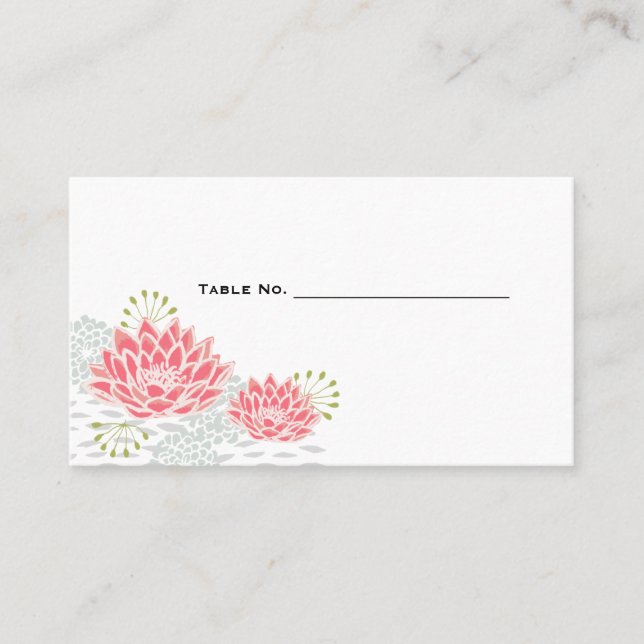 Tarjeta De Mesa Algas de agua pintadas - Números de tabla de 100 (Anverso)