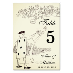 Tarjeta De Mesa Alice en Wonderland 5 Carta de Juego Boda Vintage