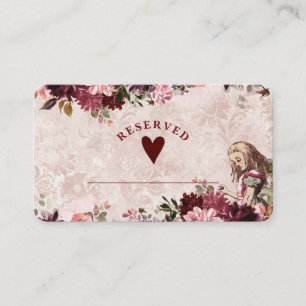 Tarjeta De Mesa Alicia en el Boda de asientos reservados en el paí