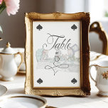 Tarjeta De Mesa Alicia vintage en carta de juego de Fiesta de té d<br><div class="desc">Alicia vintage de diseño bello en carteles de números de la mesa de Wonderland. Perfecto para un evento temático de Alice in Wonderland. Hemos restaurado meticulosamente el ilustracion de la escena del fiesta de té vintage de la icónica Alicia en el País de las Maravillas dibujando a mano y llevándolos...</div>