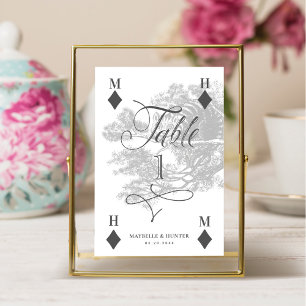 Tarjeta De Mesa Alicia vintage en la carta de juego de Cheshire en