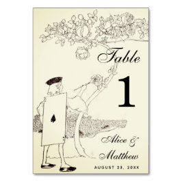 Tarjeta De Mesa Alicia vintage en un jardín de Rosas Bodas de la t