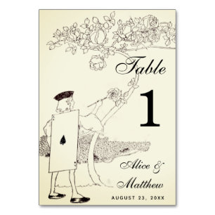 Tarjeta De Mesa Alicia vintage en un jardín de Rosas Bodas de la t