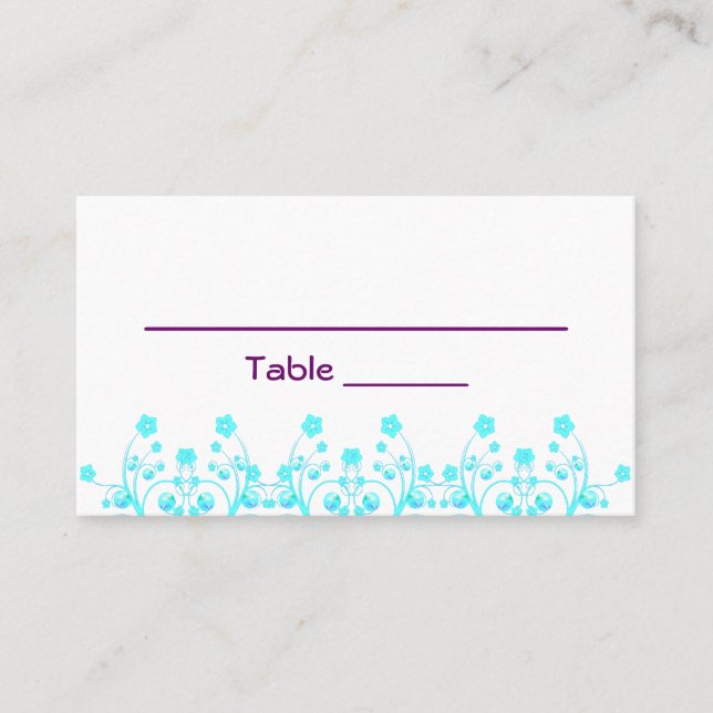 Tarjeta de mesa Allison Rachel Bat Mitzvah (Anverso)