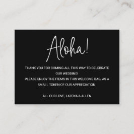 Tarjeta De Mesa Aloha Boda Hawaii Cesta de bolsitas de regalo de b