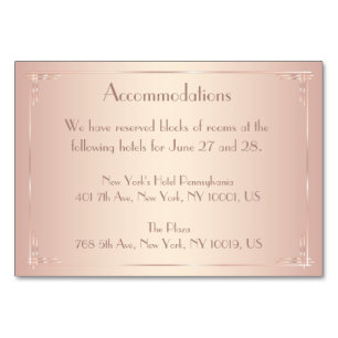 Tarjeta De Mesa Alojamiento para bodas ventilado de Rubor