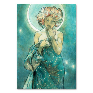 Tarjeta De Mesa Alphonse Mucha Moonlight Clair De Lune Art Nouveau