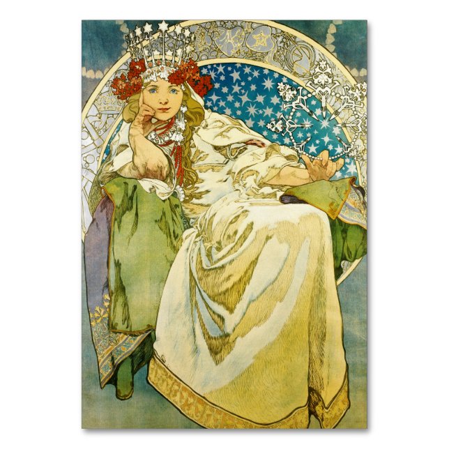 Tarjeta De Mesa Alphonse Mucha Princess Hyacinth Art Nouveau (Anverso)