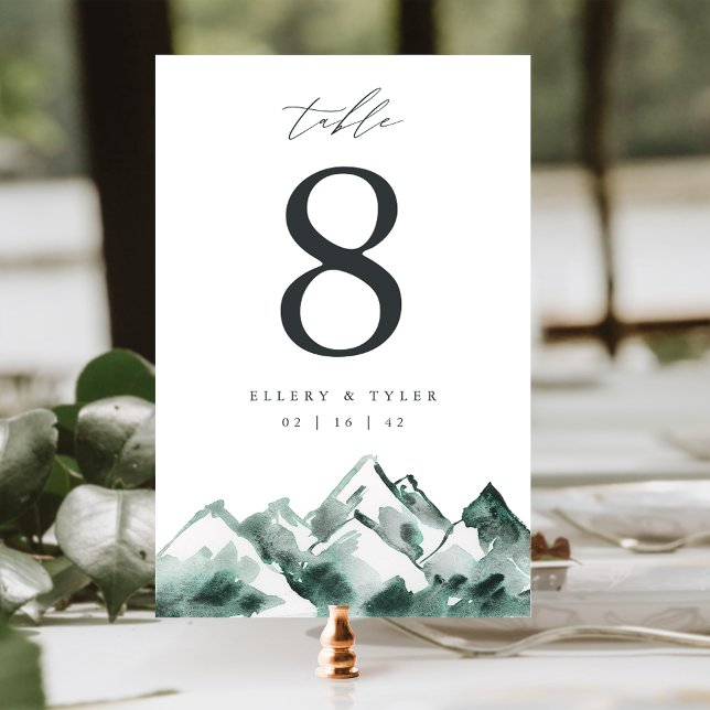 Tarjeta De Mesa Altiplano | Boda de montaña personalizado (Subido por el creador)