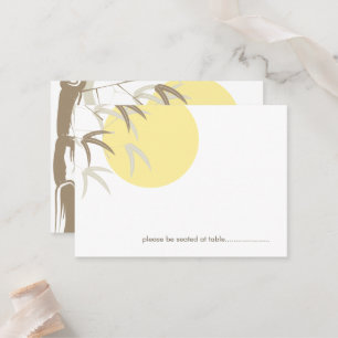 Tarjeta De Mesa Amanecer amarillo oriental Zen Bamboo Boda asiátic