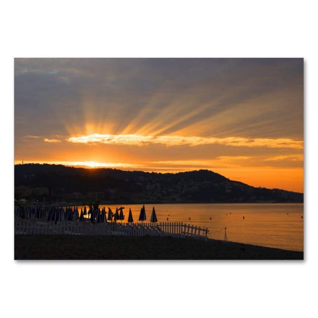 Tarjeta De Mesa Amanecer en Promenade des Anglais (Anverso)