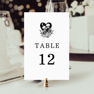 Tarjeta De Mesa Amantes hasta la muerte Esqueletos y Rosas