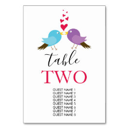 Tarjeta De Mesa Amargos y Corazones Bodas Nombres de invitados