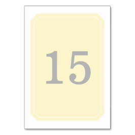 Tarjeta de mesa amarilla simplemente elegante