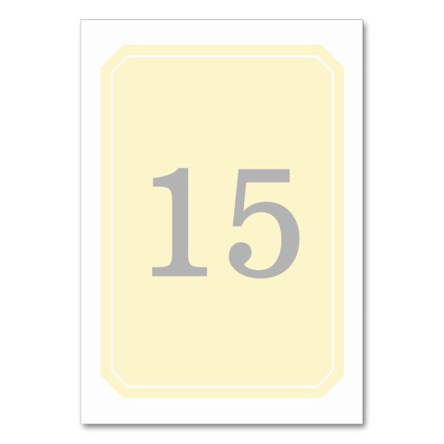 Tarjeta de mesa amarilla simplemente elegante (Anverso)