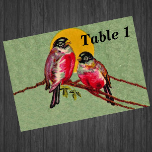 Tarjeta De Mesa Amarres rojos vintage Sun