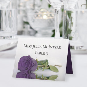 Tarjeta De Mesa Amethyst Purple Rosa Boda DIY Fold Place Card