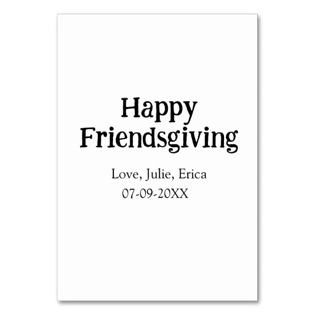 Tarjeta De Mesa Amigos felices dándole nombre agregado con fecha d (Anverso)