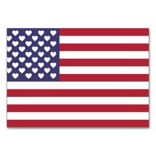 TARJETA DE MESA AMO A LOS ESTADOS UNIDOS DE AMÉRICA