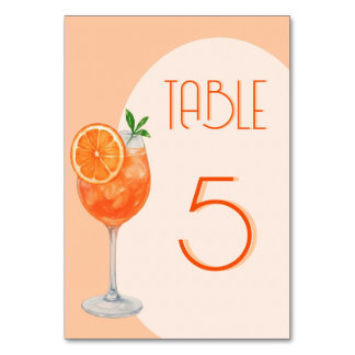 Tarjeta De Mesa Amor a Primera Spritz Cítrico Chic BEBER Melocotón