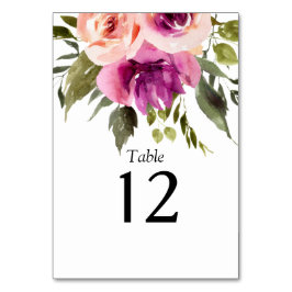 Tarjeta De Mesa Ampersand Floral Moderno Ciruela Rosa Melocotón y 