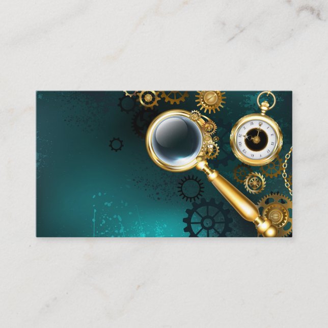 Tarjeta De Mesa Ampliador en estilo Steampunk (Anverso)